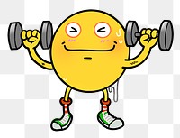 Weight trainer cartoon png sticker, transparent background