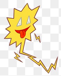 Zapping energy cartoon png sticker, transparent background