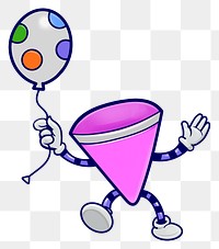 Party popper cartoon png sticker, transparent background