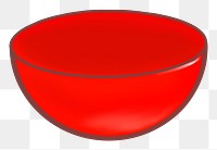 Red bowl shape png sticker, transparent background