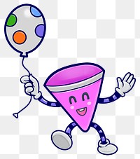 Party popper cartoon png sticker, transparent background