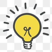 Light bulb png sticker, transparent background