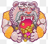 Chinese tiger png sticker, eating emoticons, transparent background