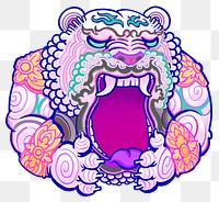 Roaring Chinese tiger png sticker, transparent background