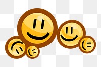 Smiling emoticons png sticker, transparent background