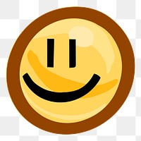 Smiling emoticon png sticker, transparent background