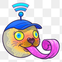 Wifi head seal png sticker, transparent background