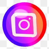 Instagram icon for social media in cute design png, transparent background. 12 JANUARY 2023 - BANGKOK, THAILAND