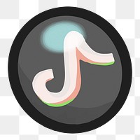 TikTok icon for social media in cute design png, transparent background. 12 JANUARY 2023 - BANGKOK, THAILAND