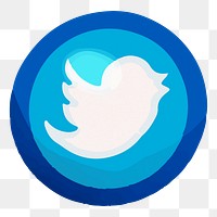 Twitter icon for social media in cute design png, transparent background. 12 JANUARY 2023 - BANGKOK, THAILAND