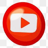 YouTube icon for social media in cute design png, transparent background. 12 JANUARY 2023 - BANGKOK, THAILAND