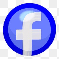 Facebook icon for social media in cute design png, transparent background. 12 JANUARY 2023 - BANGKOK, THAILAND