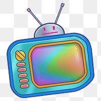 Retro television box png sticker, transparent background