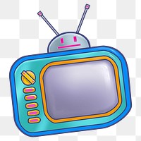 Retro television box png sticker, transparent background