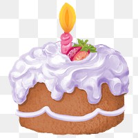 Aesthetic cream cake png sticker, transparent background