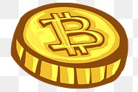Gold bitcoin png sticker, transparent background
