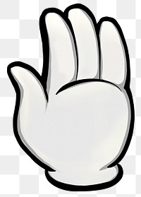 Stop hand sign png cartoon sticker, transparent background