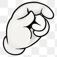 Glove hand gesture png cartoon sticker, transparent background