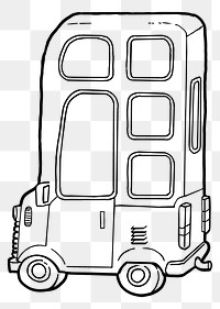 Triple decker bus png sticker, transparent background