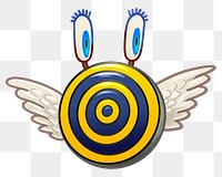 Winged target png sticker, transparent background