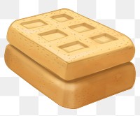 Waffle sandwich breakfast png sticker, transparent background