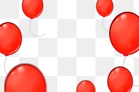 Red balloons png frame, transparent background