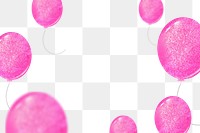 Pink balloons png frame, transparent background