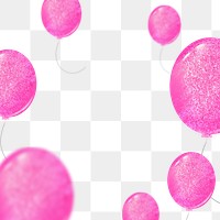 Pink balloons png frame, transparent background