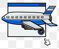 Flight booking png pop-up window sticker, tourism graphic, transparent background