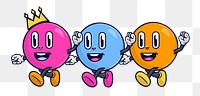 Colorful bubbles cartoon png sticker, transparent background