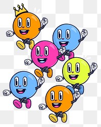 Colorful bubbles cartoon png sticker, transparent background