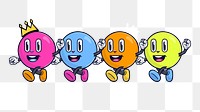 Colorful bubbles cartoon png sticker, transparent background