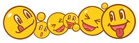 Cute emoticons png sticker, transparent background