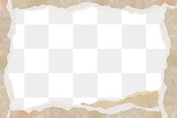 Ripped frame png brown paper sticker, transparent background, remixed by rawpixel