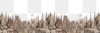 European architecture png, transparent background. Vintage art remixed by rawpixel.