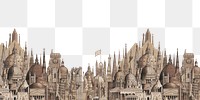 European architecture png, transparent background. Vintage art remixed by rawpixel.