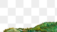 Hill border png Van Gogh's oil painting sticker, transparent background. Remastered by rawpixel.