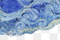 Van Gogh's png starry night border, transparent background. Remastered by rawpixel.