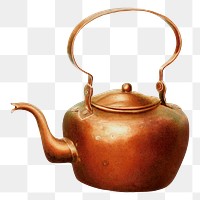 Copper kettle png on transparent background, remixed by rawpixel