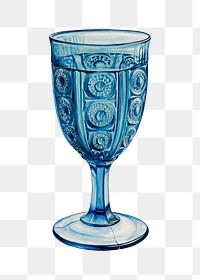 Blue goblet png on transparent background, remixed by rawpixel