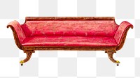 Settee png on transparent background, remixed by rawpixel