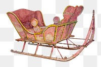 Sleigh png on transparent background, remixed by rawpixel