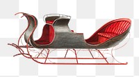 Sleigh png on transparent background, remixed by rawpixel