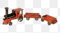 Toy train  png on transparent background, remixed by rawpixel