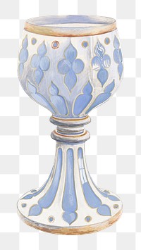 Blue vase png sticker, transparent background, remixed by rawpixel