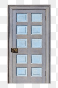 Blue door  png on transparent background, remixed by rawpixel