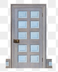 Blue door  png on transparent background, remixed by rawpixel