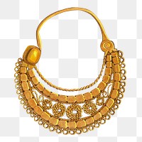 Gold earrings  png on transparent background, remixed by rawpixel