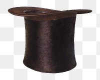 High silk hat  png on transparent background, remixed by rawpixel