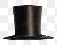 Man's high hat png on transparent background, remixed by rawpixel